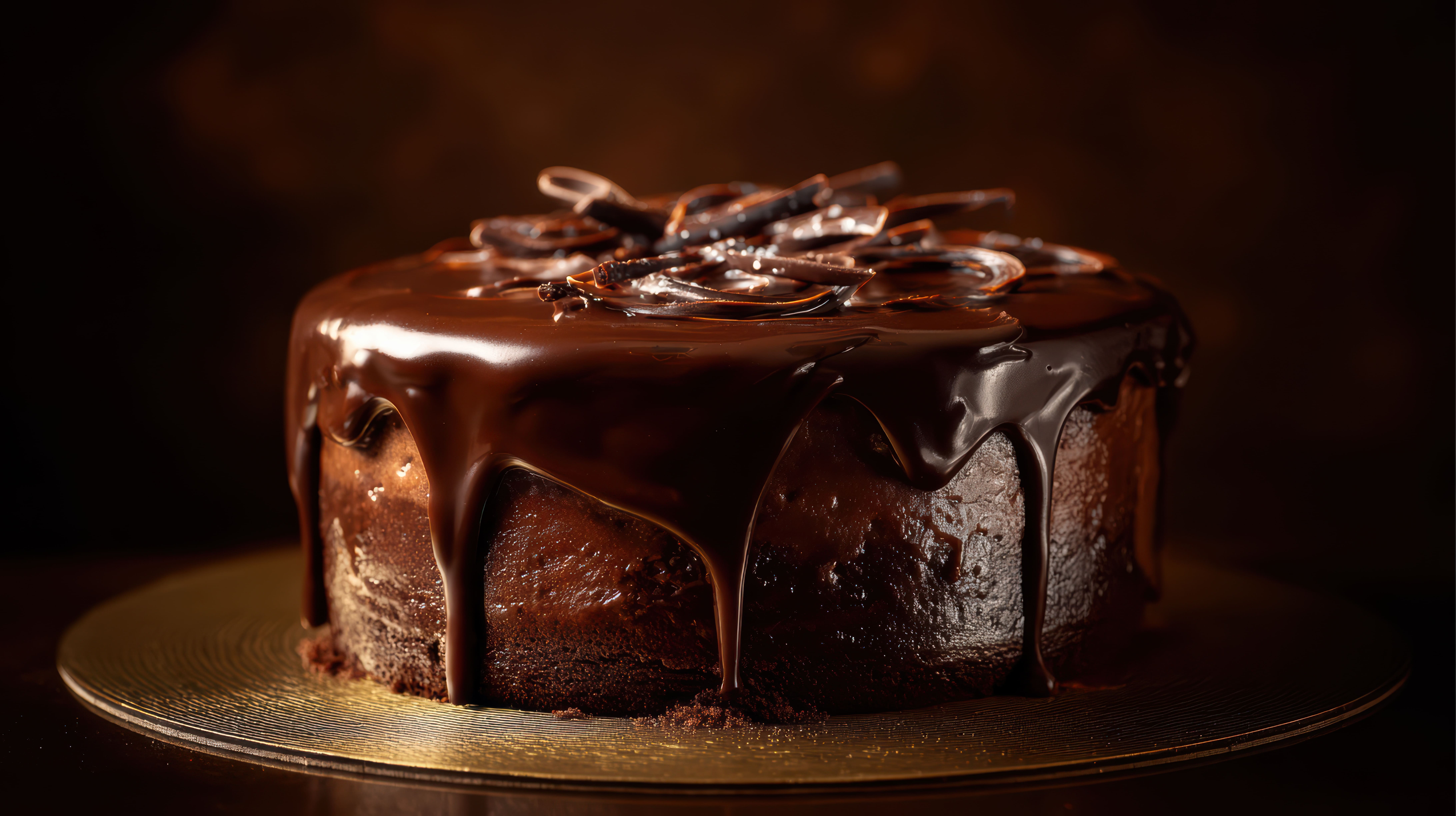 Chocolate cake with chocolate sauce dripping